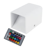 Wall Lamp RGBW Remote Control 5W Aluminum LED Wall Light for Bedroom Hallway StairsWhite Shell