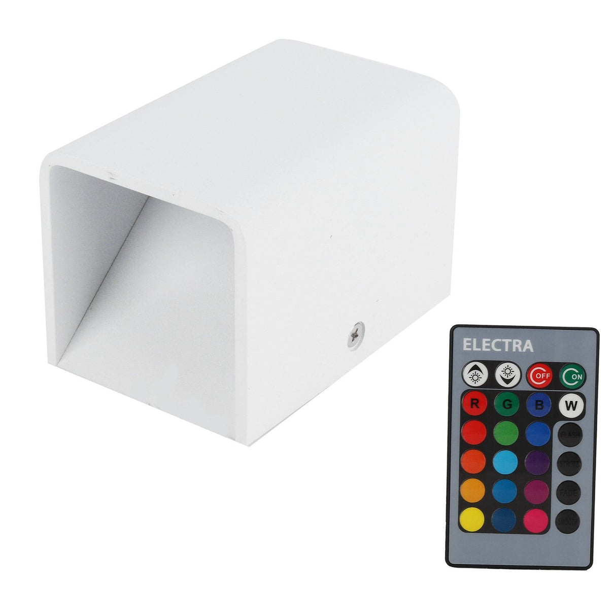 Wall Lamp RGBW Remote Control 5W Aluminum LED Wall Light for Bedroom Hallway StairsWhite Shell