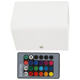 Wall Lamp RGBW Remote Control 5W Aluminum LED Wall Light for Bedroom Hallway StairsWhite Shell