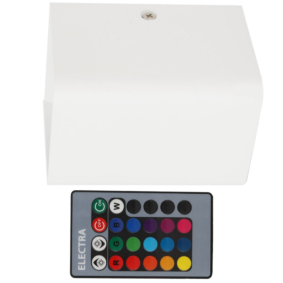 Wall Lamp RGBW Remote Control 5W Aluminum LED Wall Light for Bedroom Hallway StairsWhite Shell