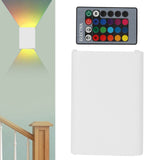 Wall Lamp RGBW Remote Control 5W Aluminum LED Wall Light for Bedroom Hallway StairsWhite Shell