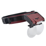 LED Head-mounted Jewelry Magnifying Glass Four Groups of Lenses Head-mounted Magnifier for Reading Painting Repairing Appreciating Jewelry - Side View