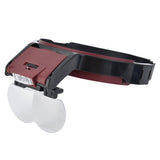 LED Head-mounted Jewelry Magnifying Glass Four Groups of Lenses Head-mounted Magnifier for Reading Painting Repairing Appreciating Jewelry - Close-Up Angle