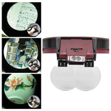 LED Head-mounted Jewelry Magnifying Glass Four Groups of Lenses Head-mounted Magnifier for Reading Painting Repairing Appreciating Jewelry