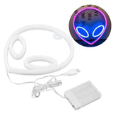 Unique Alien Neon Light Battery/USB Operated Decorative LED Neon Sign Wall Decoration Pink Blue - Extra Image