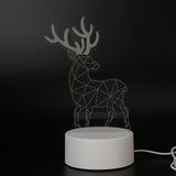 Night Lamp Three Dimensional Deer Table LED USB Night Light Bedroom Bedside Lamp for Halloween Christmas Children's Gifts