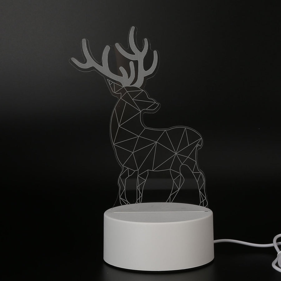 Night Lamp Three Dimensional Deer Table LED USB Night Light Bedroom Bedside Lamp for Halloween Christmas Children's Gifts