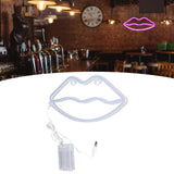 LED Neon Light Lip Shape USB Or Battery Powered Decoration Night Light for Bedroom Bar Festival