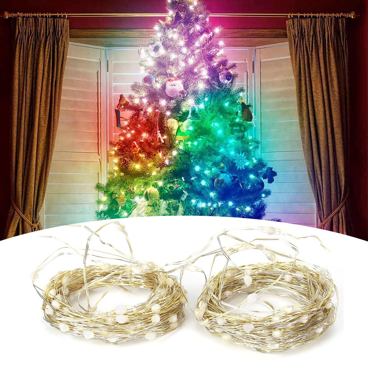 20m / 65.6ft 200LED String Light Phone APP Bluetooth Control Music Sync Colorful Rope Lamp USB Powered