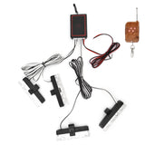LED Red Blue Emergency Strobe Light 4x4LED Sync Flash Warning Lights 12V with Remote Control - Low Angle