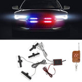 LED Red Blue Emergency Strobe Light 4x4LED Sync Flash Warning Lights 12V with Remote Control - Extra Image