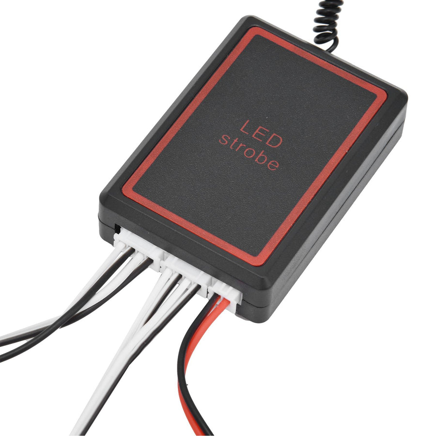 LED Red Blue Emergency Strobe Light 4x4LED Sync Flash Warning Lights 12V with Remote Control