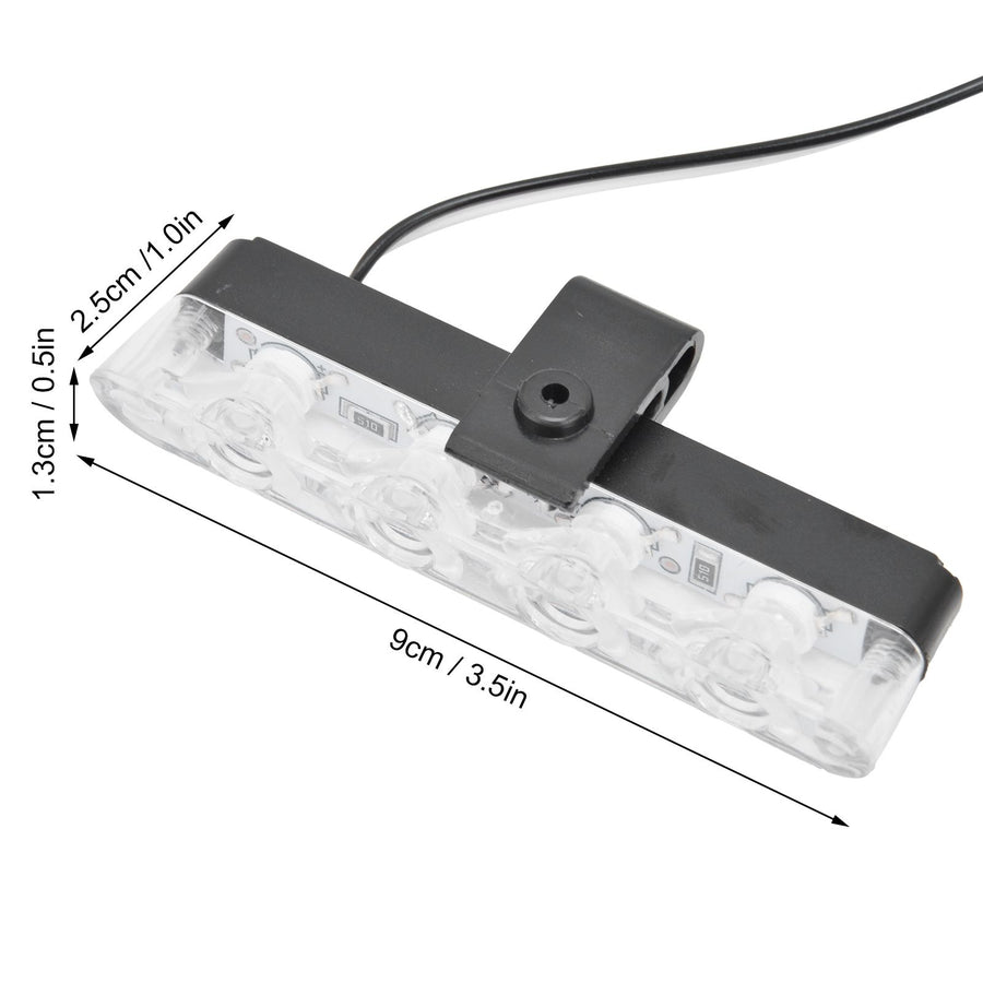 LED Red Blue Emergency Strobe Light 4x4LED Sync Flash Warning Lights 12V with Remote Control