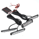 Car 4x6LED Sync Red Blue Strobe Flash Light LED Emergency Warning Lamp 12V with Remote Control