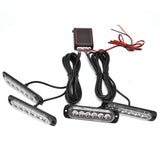 Car 4x6LED Sync Red Blue Strobe Flash Light LED Emergency Warning Lamp 12V with Remote Control - 45-Degree Angle