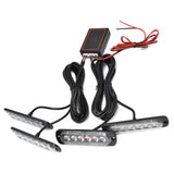 Car 4x6LED Sync Red Blue Strobe Flash Light LED Emergency Warning Lamp 12V with Remote Control - Close-Up Angle