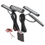 Car 4x6LED Sync Red Blue Strobe Flash Light LED Emergency Warning Lamp 12V with Remote Control - Low Angle