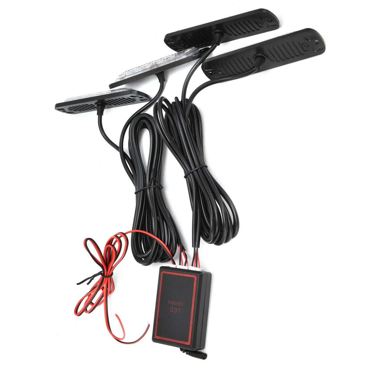 Car 4x6LED Sync Red Blue Strobe Flash Light LED Emergency Warning Lamp 12V with Remote Control