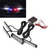 Car 4x6LED Sync Red Blue Strobe Flash Light LED Emergency Warning Lamp 12V with Remote Control