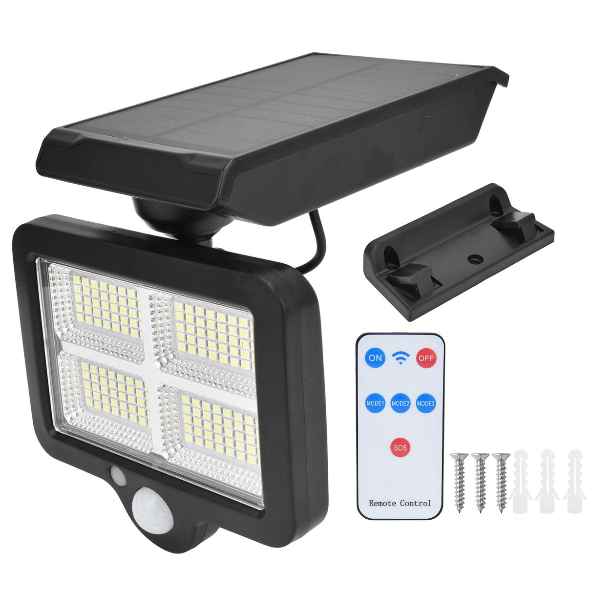 Solar Body Induction Wall Light IP65 Waterproof 160LED Remote Control Street Light for Outdoor