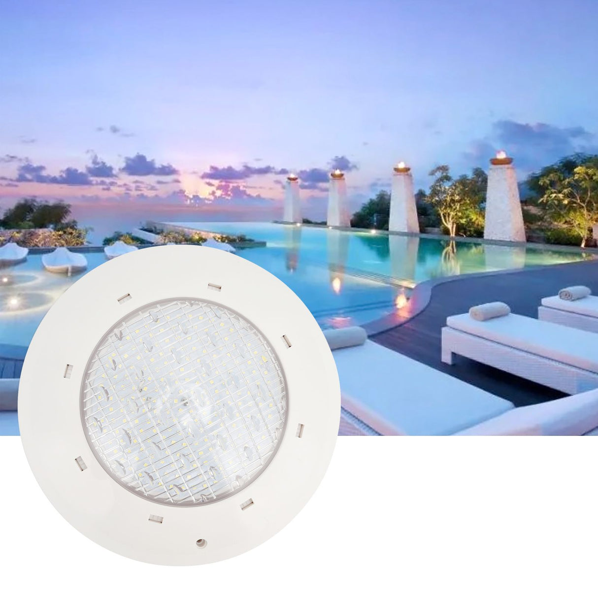Swimming Pool Lamp Plastic IP68 Waterproof SMD2835 LED Underwater Lighting AC12V White Light35W 3500LM