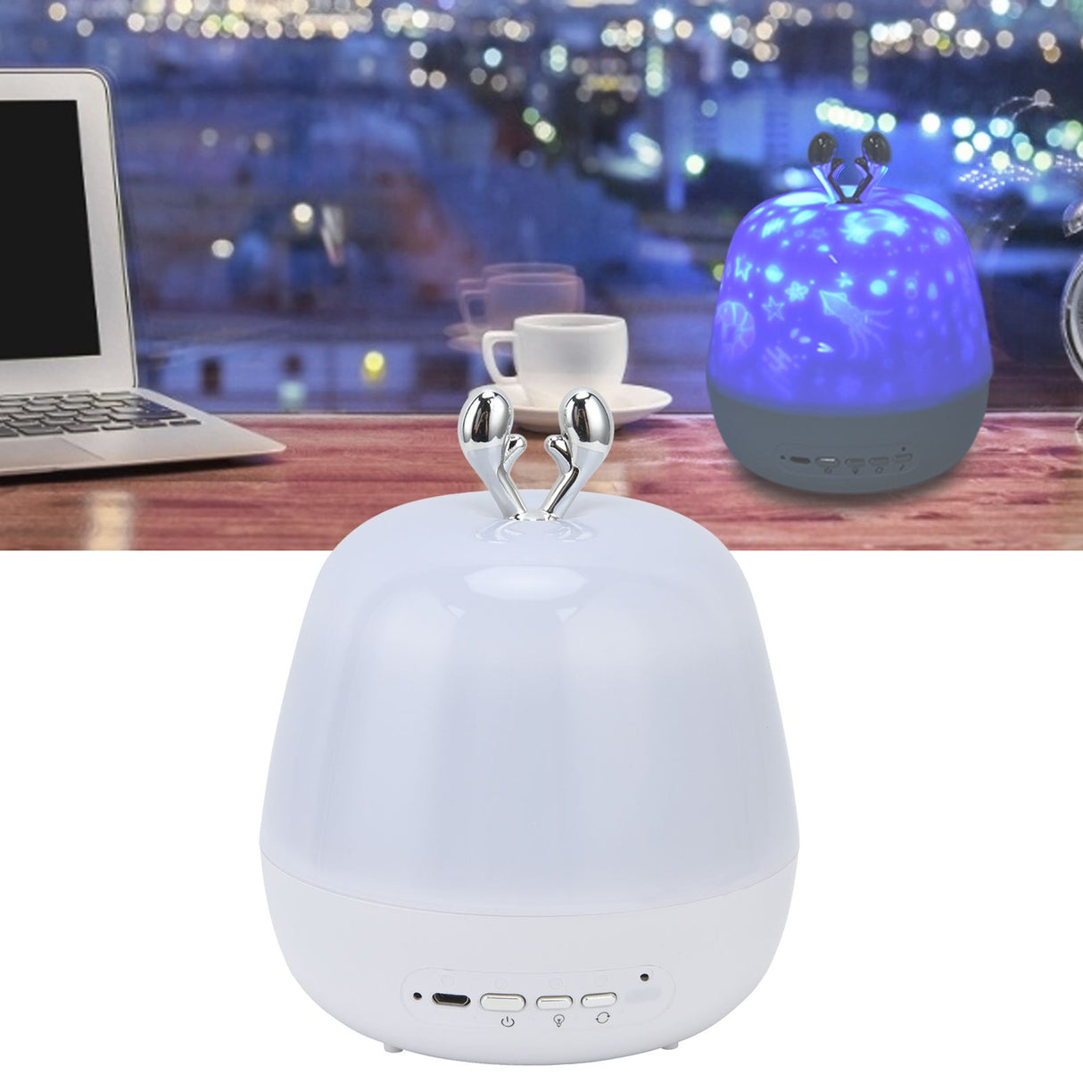 LED Light Projector Gift 3‑Color 360° Rotatable Star Light with Film for Children for Home Party
