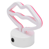 Lip Shaped LED Neon Signs with Stand USB Powered Neon Light Lamp for Baby Room Party - Top-Down View