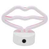 Lip Shaped LED Neon Signs with Stand USB Powered Neon Light Lamp for Baby Room Party - 45-Degree Angle