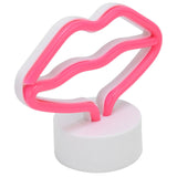 Lip Shaped LED Neon Signs with Stand USB Powered Neon Light Lamp for Baby Room Party - Close-Up Angle