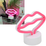 Lip Shaped LED Neon Signs with Stand USB Powered Neon Light Lamp for Baby Room Party - Extra Image