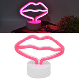 Lip Shaped LED Neon Signs with Stand USB Powered Neon Light Lamp for Baby Room Party - Extra Image