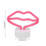 Lip Shaped LED Neon Signs with Stand USB Powered Neon Light Lamp for Baby Room Party - Extra Image