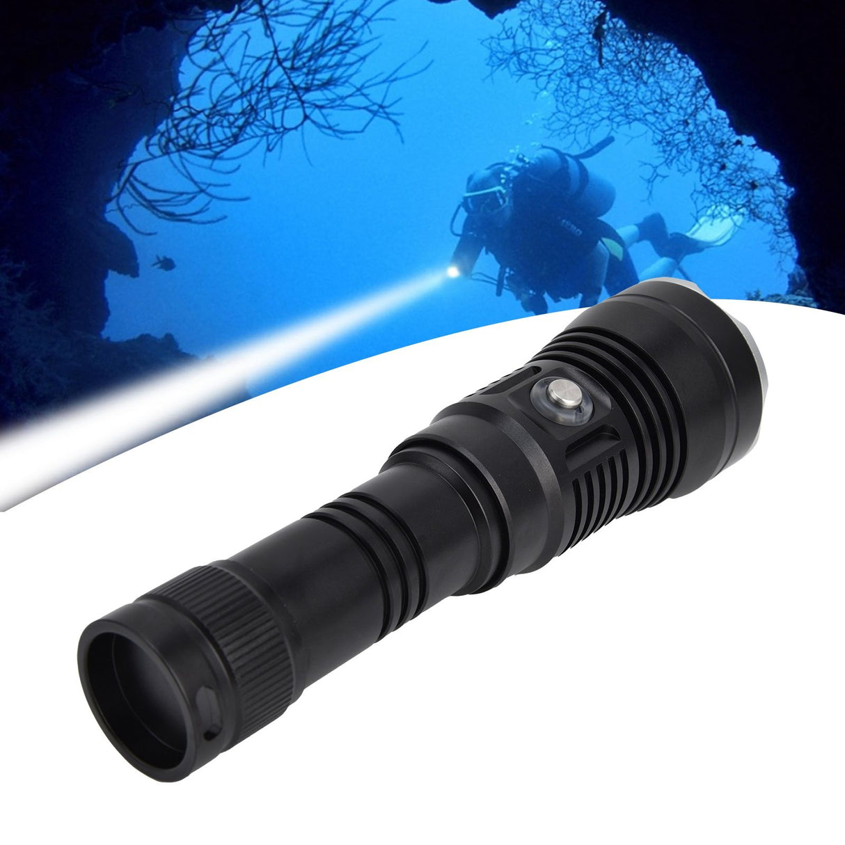 XHP70 3500lm Diving Flashlight Aluminum Alloy Professional 100m IP68 Underwater Flashlight for Diving Fishing