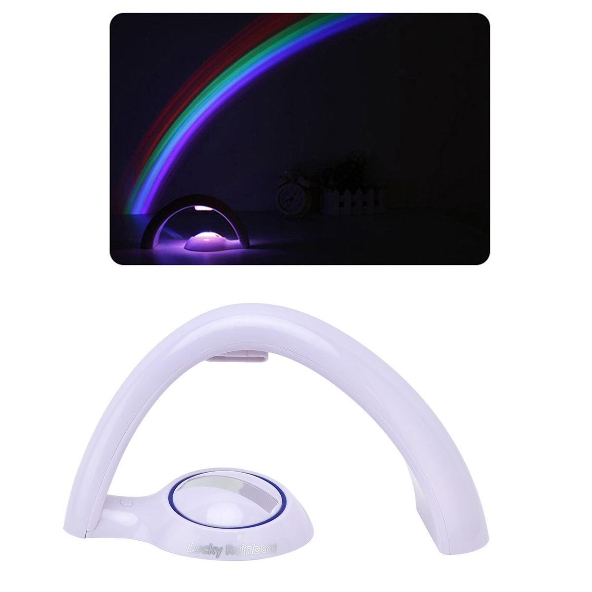 Rainbow Projection Lamp Colorful ColorChanging USB Power Supply Projector Light for Home Bedroom