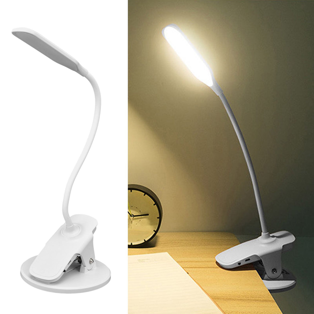 Intelligent Eye Caring Desk Lamp Folding Night Reading Lamp USB Powered Clip Desk Lamp Dorm Light