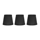 3PCS Cloth Lampshade E14 Clip On Fabric Lamp Cover for Chandelier Wall Lamp Office Home Decor(Black )
