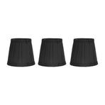 3PCS Cloth Lampshade E14 Clip On Fabric Lamp Cover for Chandelier Wall Lamp Office Home Decor(Black )
