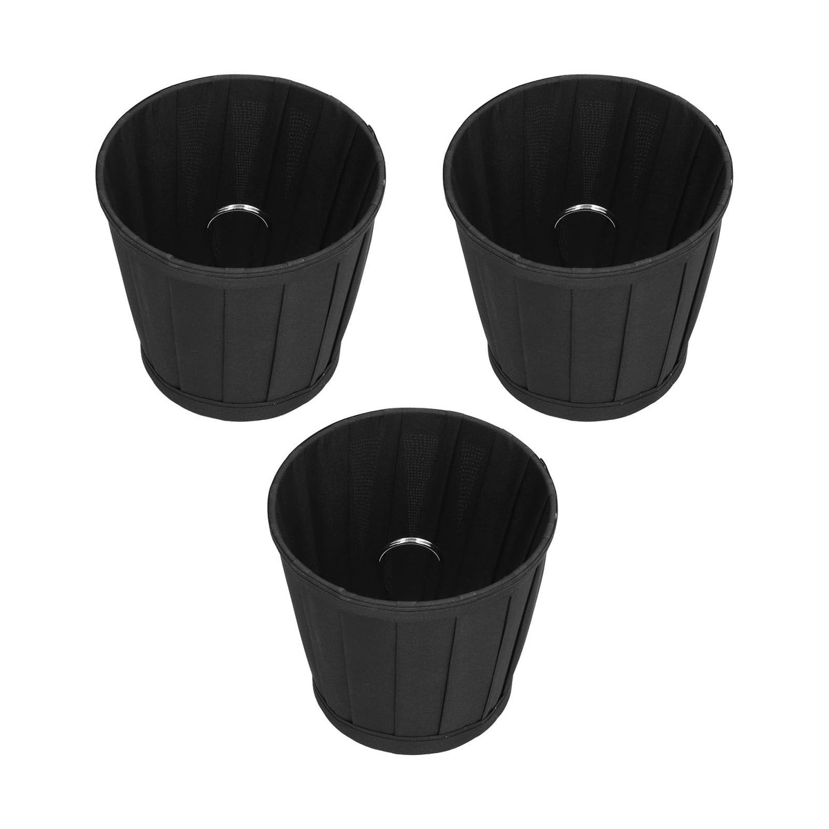 3PCS Cloth Lampshade E14 Clip On Fabric Lamp Cover for Chandelier Wall Lamp Office Home Decor(Black )