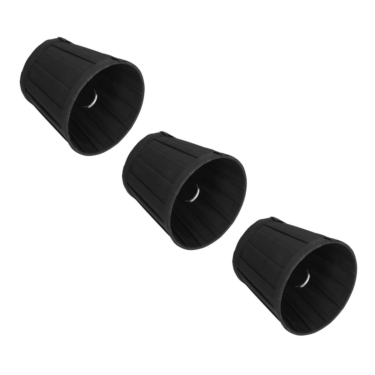 3PCS Cloth Lampshade E14 Clip On Fabric Lamp Cover for Chandelier Wall Lamp Office Home Decor(Black )