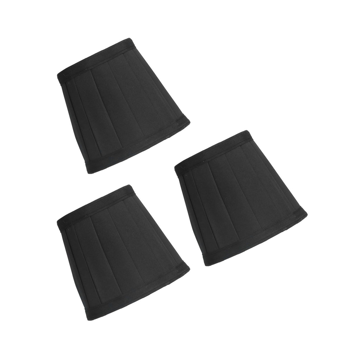 3PCS Cloth Lampshade E14 Clip On Fabric Lamp Cover for Chandelier Wall Lamp Office Home Decor(Black )