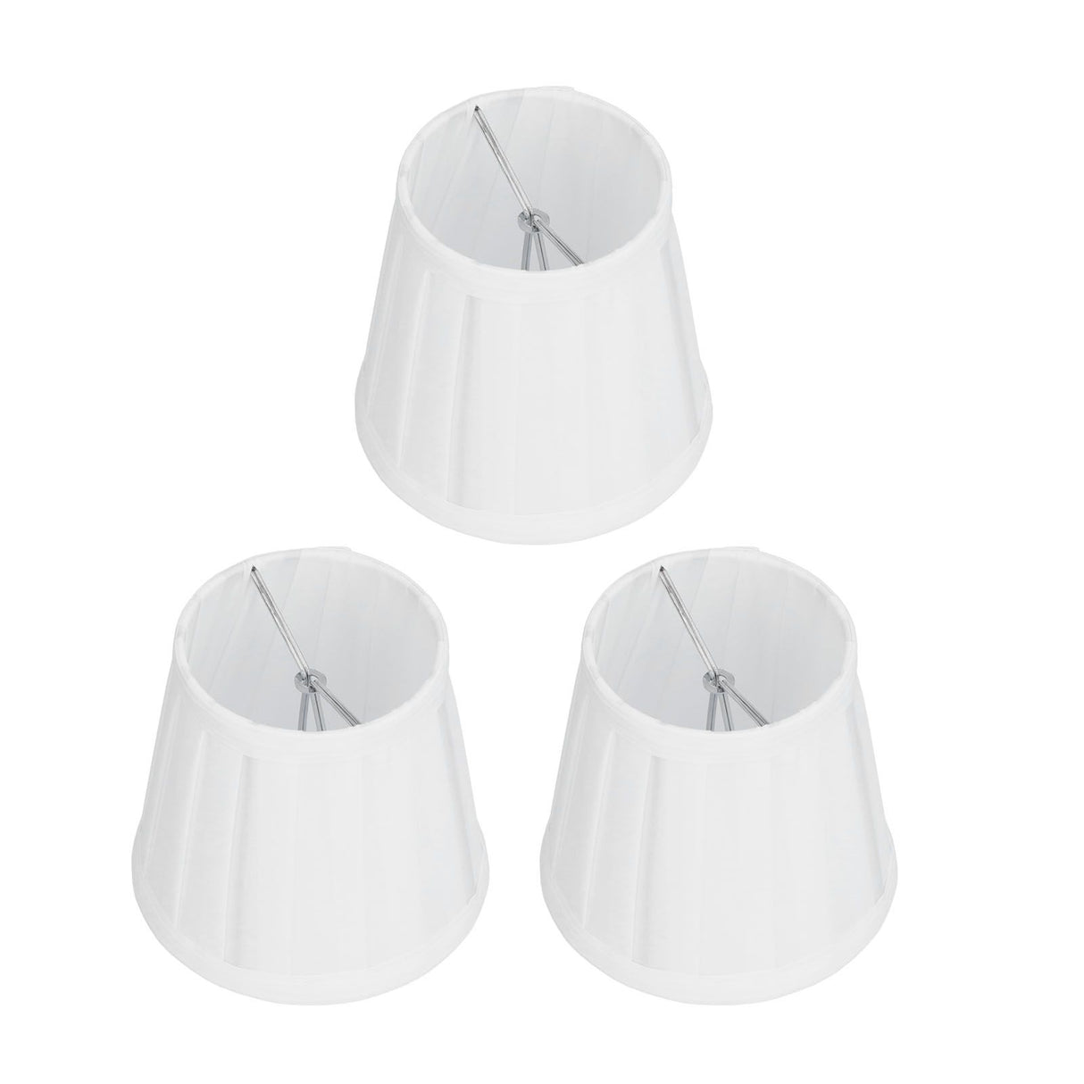 3PCS Cloth Lampshade E14 Clip On Fabric Lamp Cover for Chandelier Wall Lamp Office Home Decor(White )
