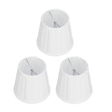 3PCS Cloth Lampshade E14 Clip On Fabric Lamp Cover for Chandelier Wall Lamp Office Home Decor(White )