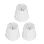 3PCS Cloth Lampshade E14 Clip On Fabric Lamp Cover for Chandelier Wall Lamp Office Home Decor(White )