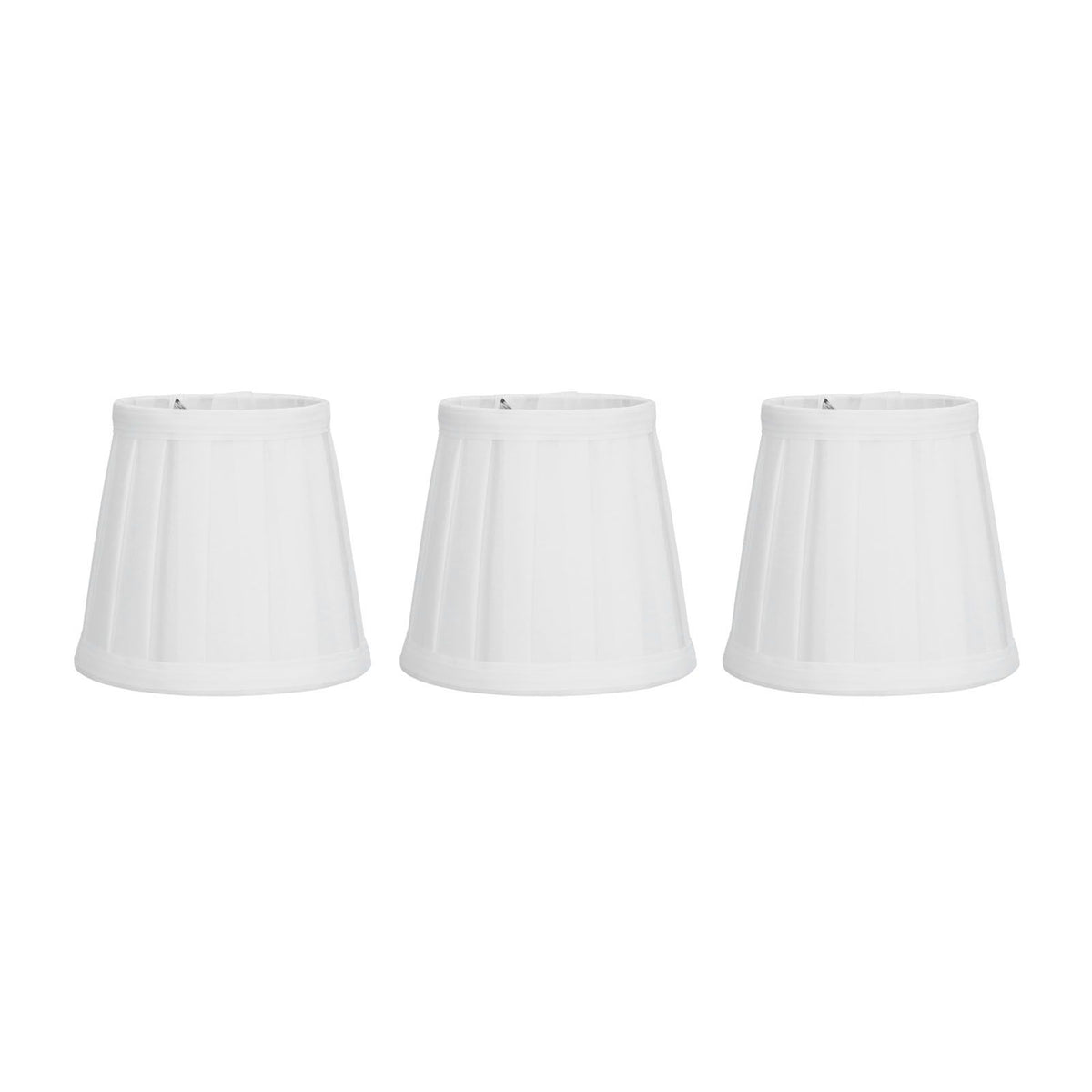 3PCS Cloth Lampshade E14 Clip On Fabric Lamp Cover for Chandelier Wall Lamp Office Home Decor(White )