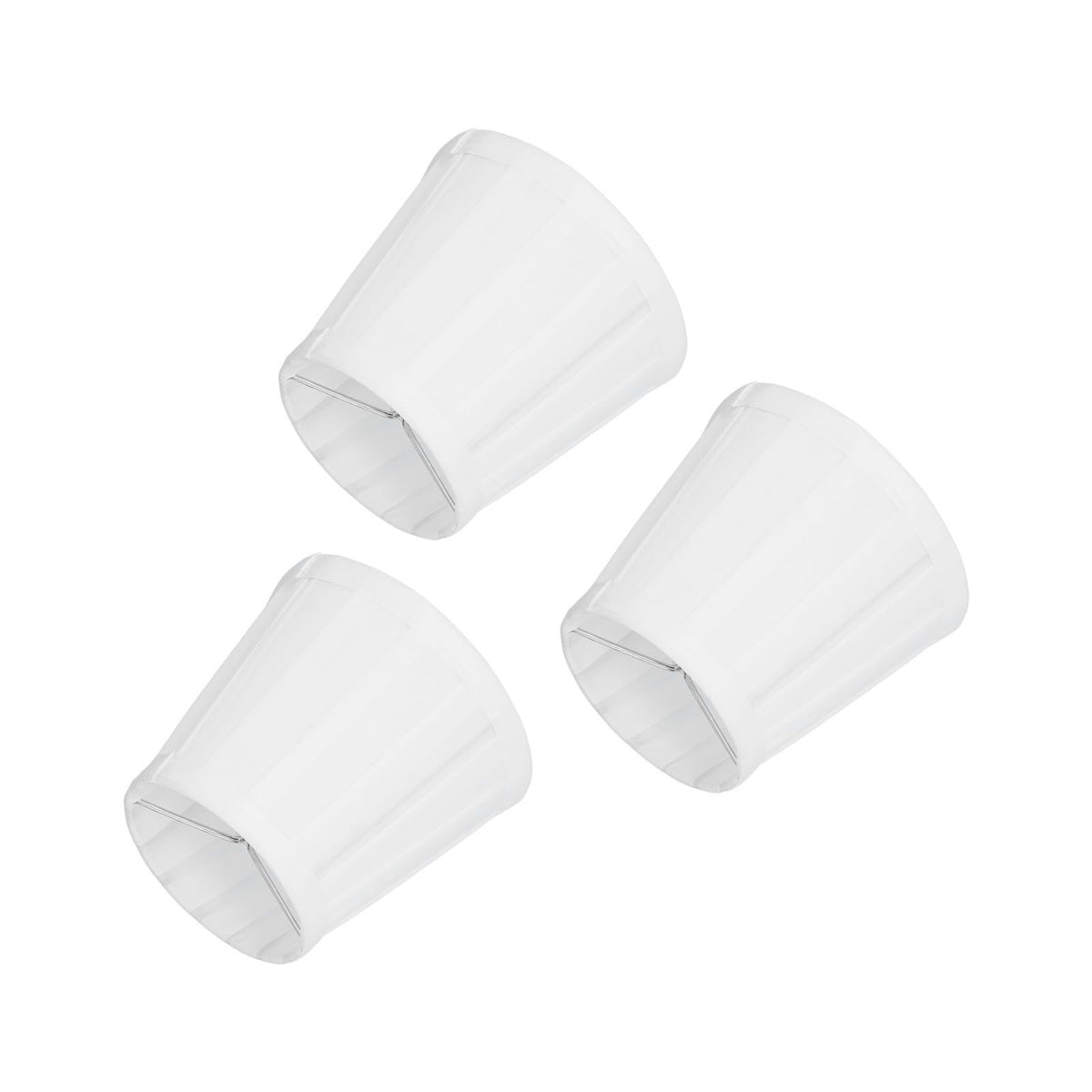 3PCS Cloth Lampshade E14 Clip On Fabric Lamp Cover for Chandelier Wall Lamp Office Home Decor(White )
