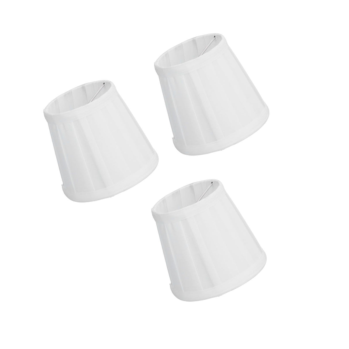 3PCS Cloth Lampshade E14 Clip On Fabric Lamp Cover for Chandelier Wall Lamp Office Home Decor(White )
