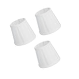 3PCS Cloth Lampshade E14 Clip On Fabric Lamp Cover for Chandelier Wall Lamp Office Home Decor(White ) - Low Angle