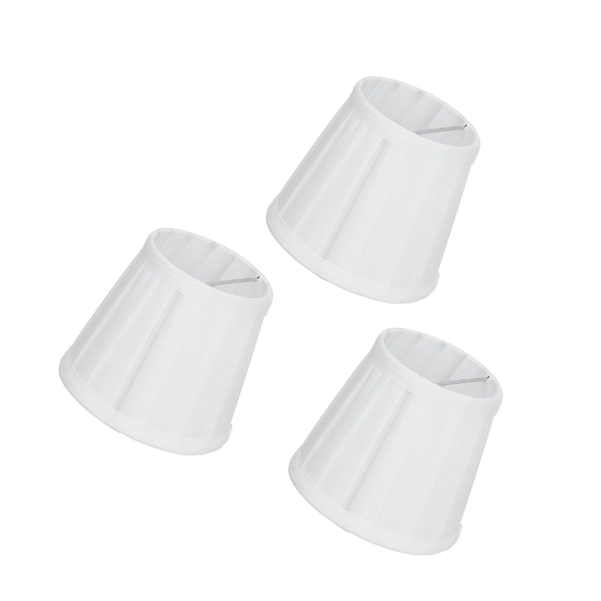 3PCS Cloth Lampshade E14 Clip On Fabric Lamp Cover for Chandelier Wall Lamp Office Home Decor(White )