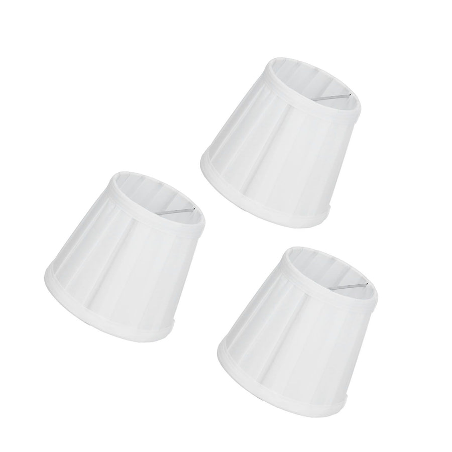 3PCS Cloth Lampshade E14 Clip On Fabric Lamp Cover for Chandelier Wall Lamp Office Home Decor(White )
