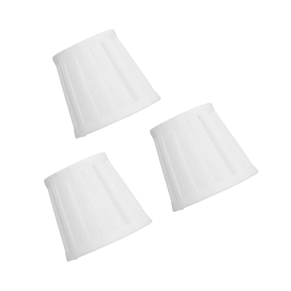 3PCS Cloth Lampshade E14 Clip On Fabric Lamp Cover for Chandelier Wall Lamp Office Home Decor(White )